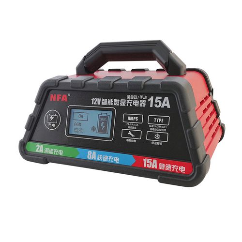 纽福克斯摩托车小汽车电瓶充电器12v智能全自动agm蓄电池应急启动电源