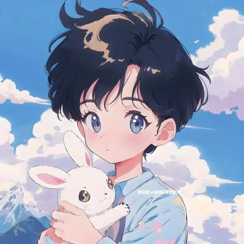 超甜情头92抱兔兔的治愈男孩|男朋友头像 太治愈了,喜欢这样的温柔