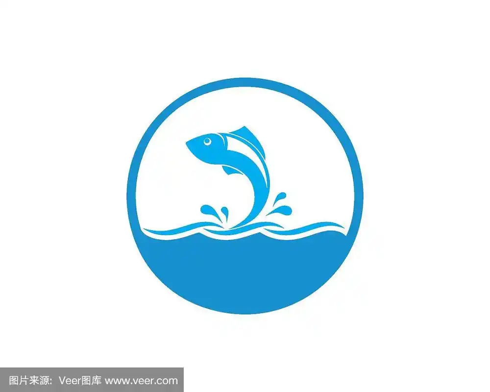鱼标志模板.创意向量象征钓鱼俱乐部