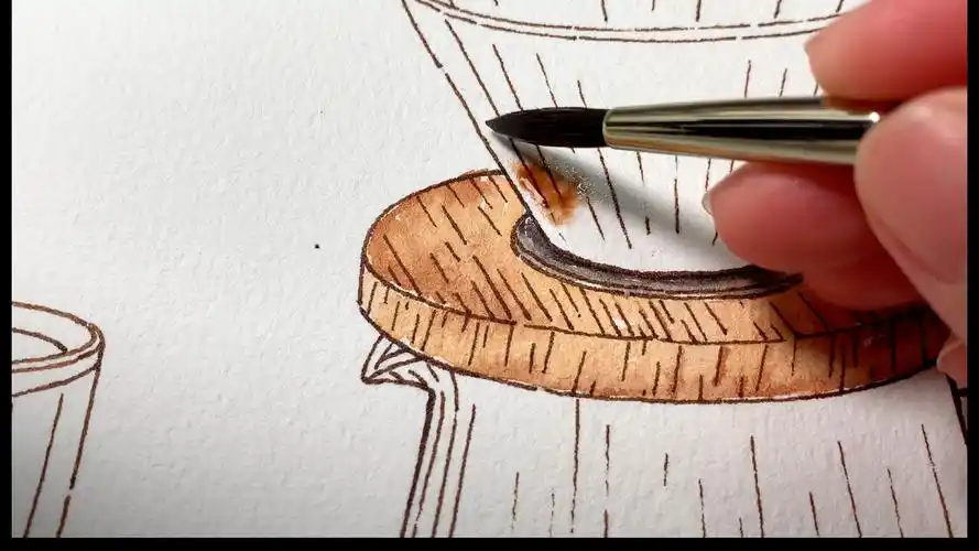 钢笔淡彩 | 手冲咖啡手绘 | 咖啡是下午喝的,人是半夜疯的