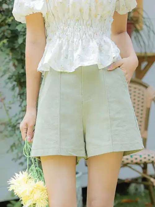 ootd夏季牛仔短裤女薄款百搭a字阔腿裤