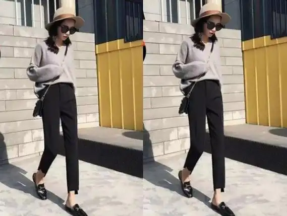 休闲小脚裤配什么鞋子女小脚休闲裤穿什么鞋好看