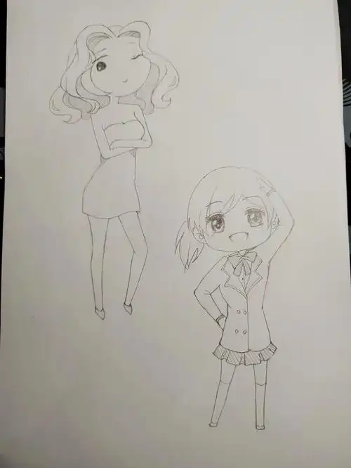 零基础漫画卡通人物q版一起画画吧