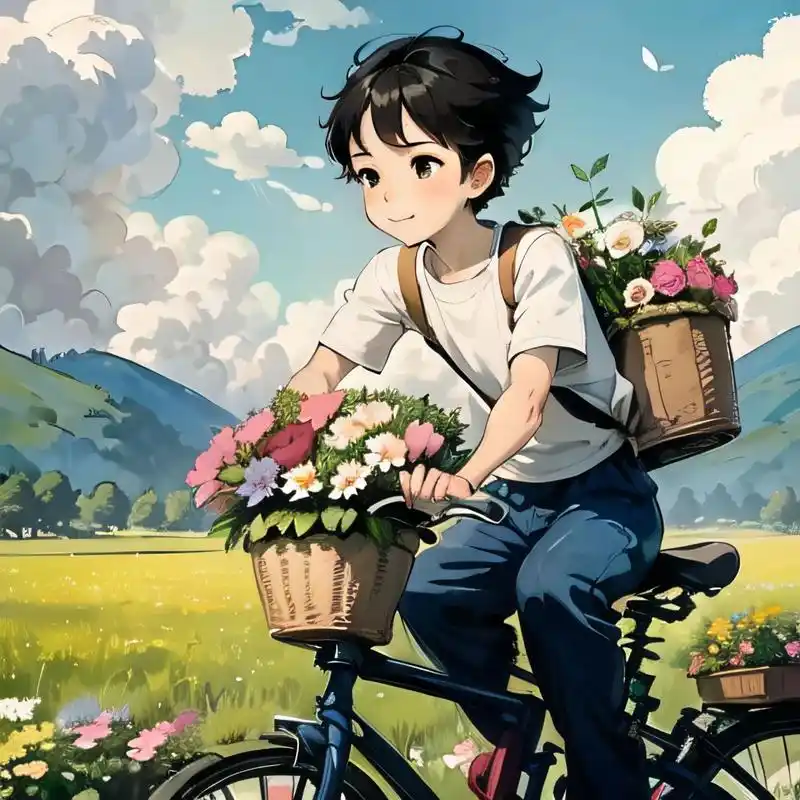 一组治愈系骑车男孩头像