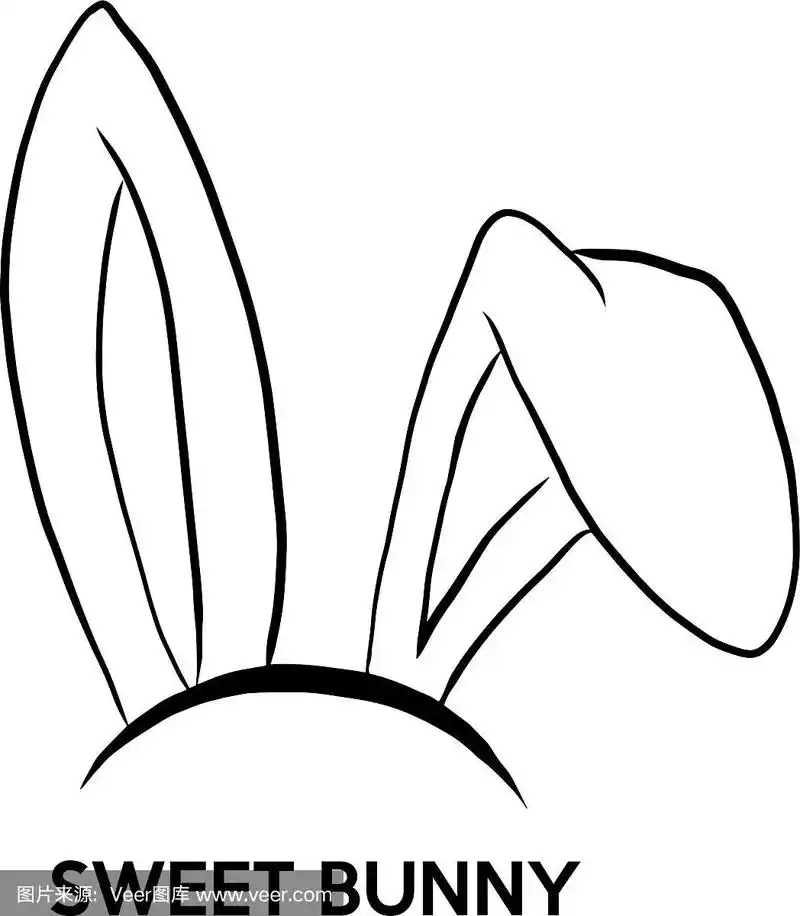 复活节,面具,插画,兔耳朵,可爱的