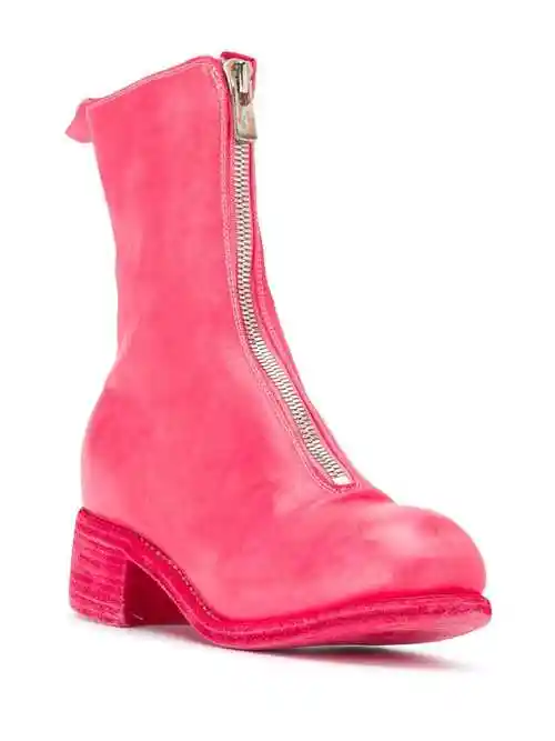 guidi 正面拉链皮质短靴 图 2