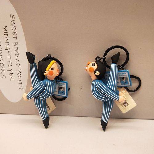 ins网红劈叉男女卡通可爱情侣创意个性车钥匙扣链挂件背书包饰品