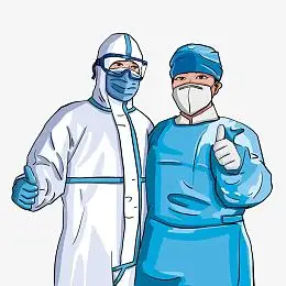疫情中医护工作者鼓励原创手绘卡通