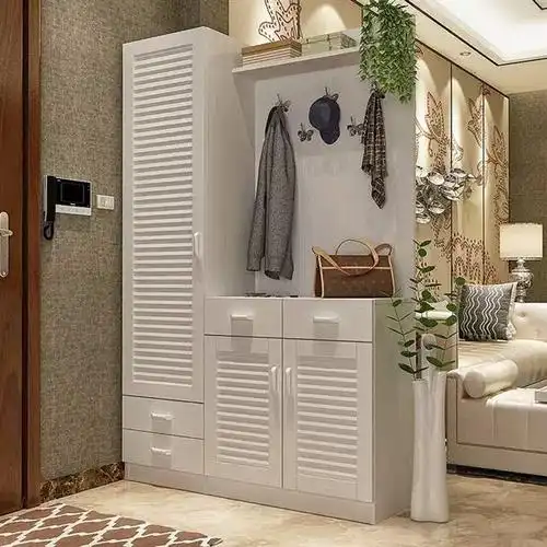 鞋柜家用门口穿衣镜挂衣架一体玄关柜储物柜带换鞋凳衣帽柜门厅柜