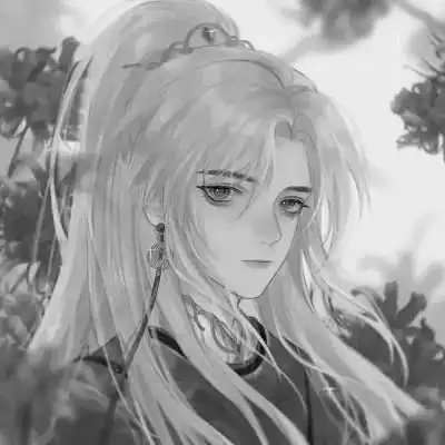 漫画古风男生头像黑白高清图片