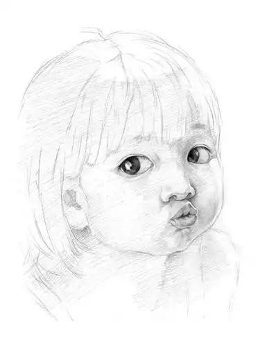 素描教程|大眼萌嘟嘴的小女孩