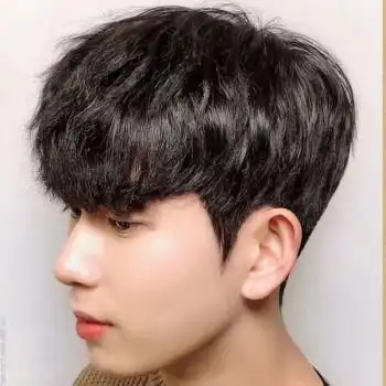 纹理烫假发男短发真发补发韩版帅气时尚造型烫隐形男士头顶假发片