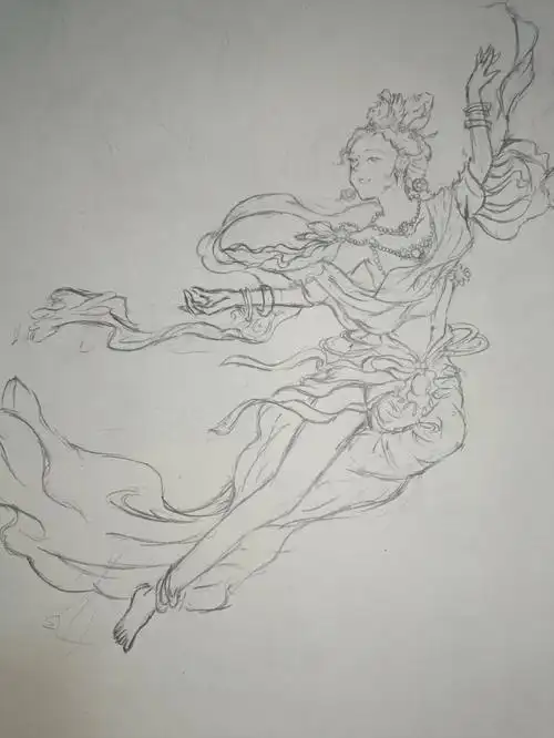 绘画  临摹一下大佬的敦煌飞天舞ヾ(72757075)171872