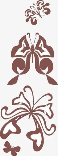 矢量布艺蝴蝶花纹免抠素材免费下载_觅元素51yuansu.com