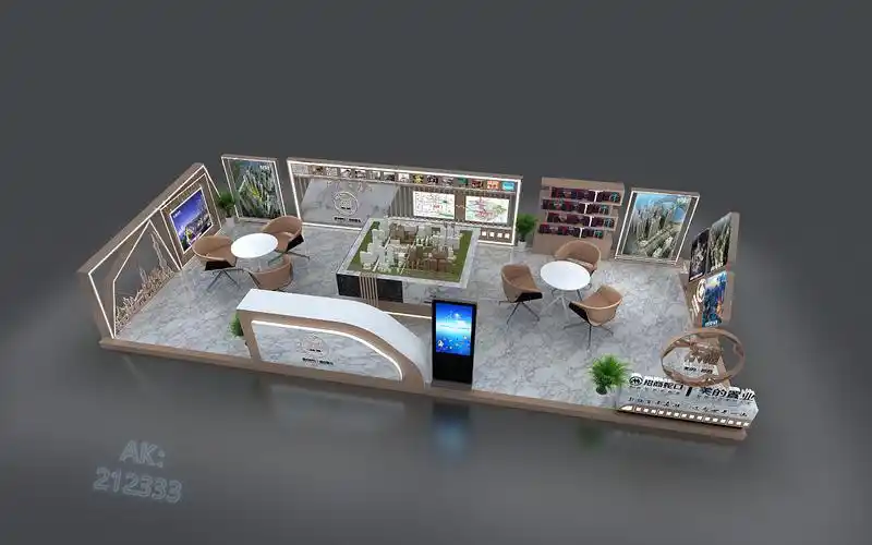 招商蛇口展位3d设计效果图
