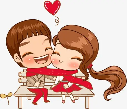 公园石头公园秀恩爱可爱情侣