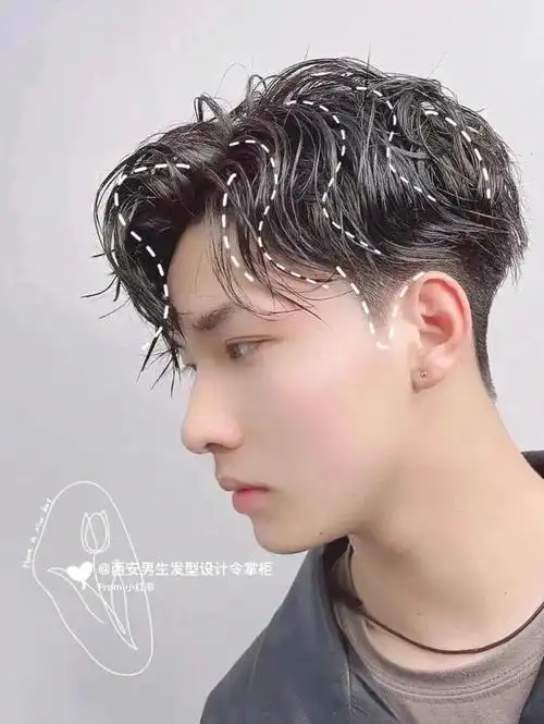 日系风男生烫发发型