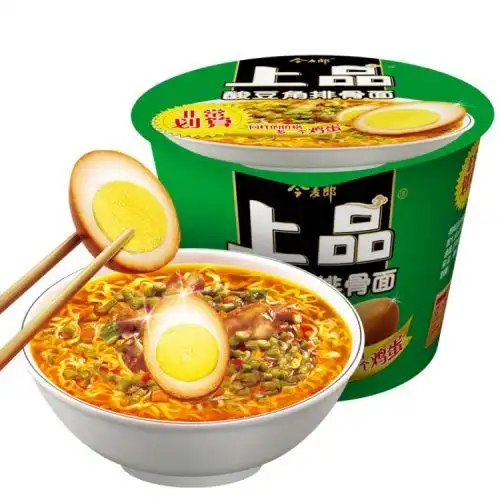 【天猫超市】今麦郎上品酸豆角排骨面方便速食鸡蛋泡面146g/桶