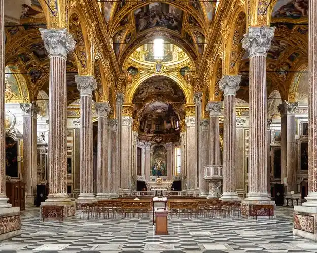 下载桌布 1280x1024 意大利,大教堂,柱,长凳,大厅 桌面背景