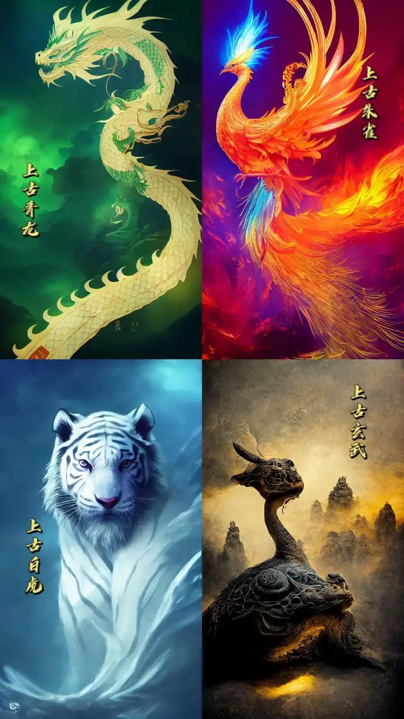 当你刷到这个"上古四大神兽"时,说明你的鸿运以至,请留下一句 - 抖音