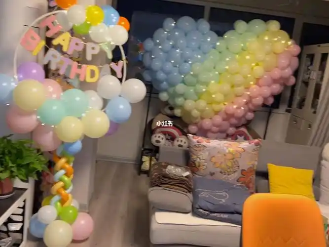生日快乐  #生日布置  #生日气球布置  #气球