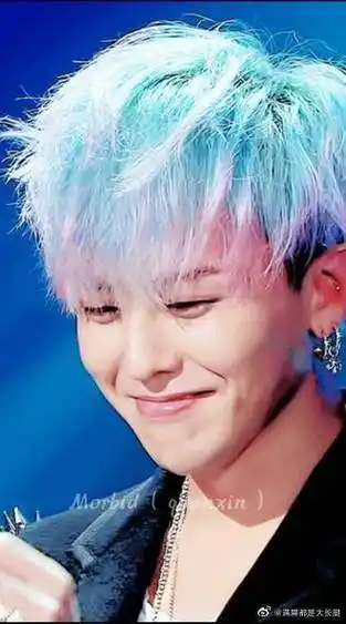 文案就叫做:盘点那些年志龙染过的#神仙发色