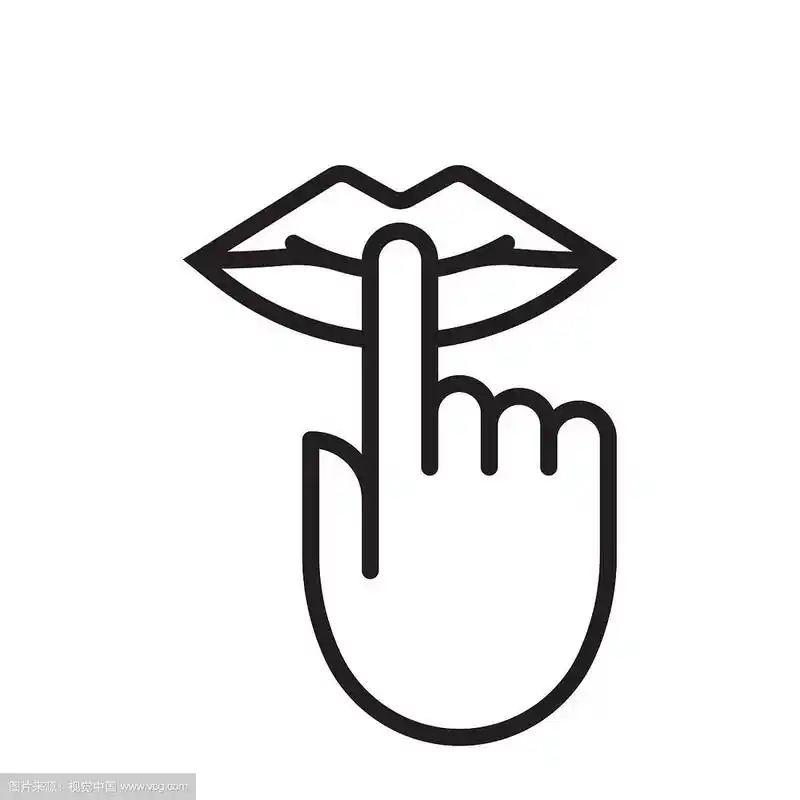 保持安静,嘴巴,嘴唇和手指