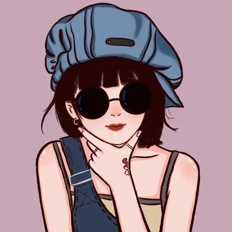 头像九宫格║最近画的戴墨镜女孩9799