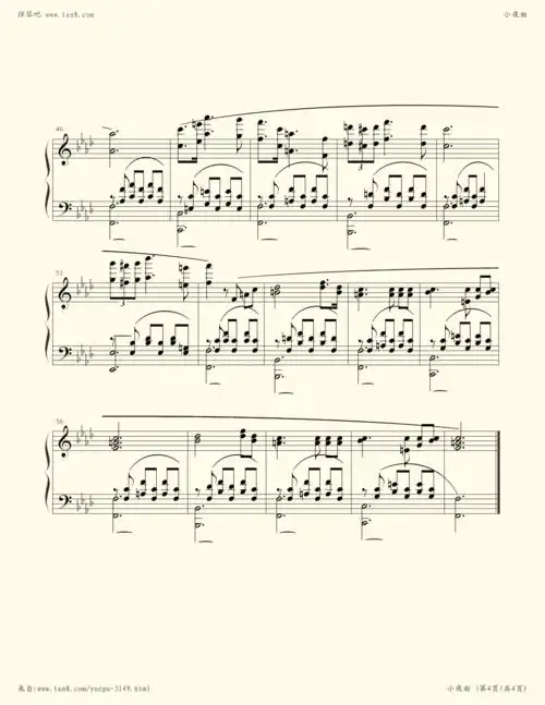 钢琴谱:小夜曲-完整钢琴版