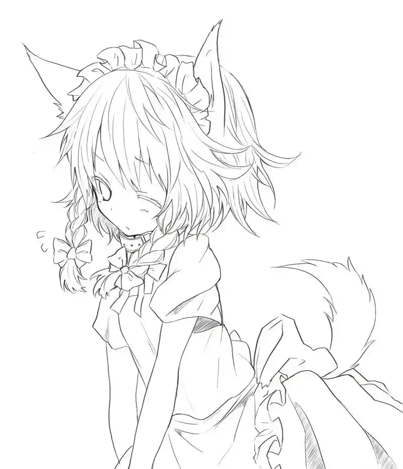 二次元初级线稿绘画素材分享艾特一位画师朋友画起来吧