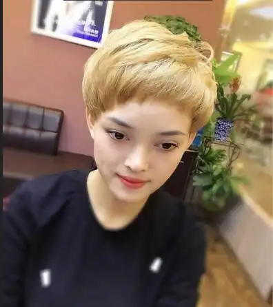 女生超短锅盖头发型图片