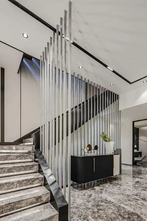 466㎡舒适现代别墅地下层楼梯设计效果图