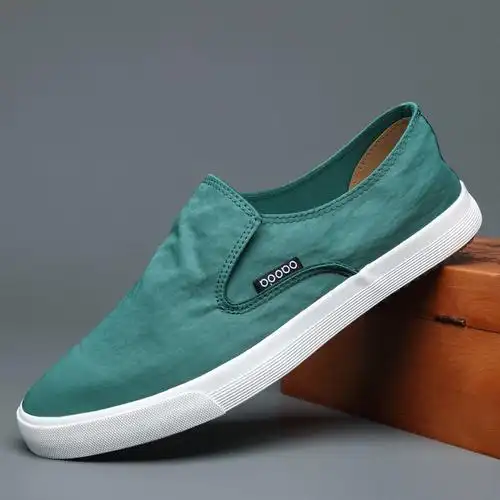 一脚蹬百搭透气软底老北京布鞋春季男鞋男休闲板鞋驾车乐福帆布鞋