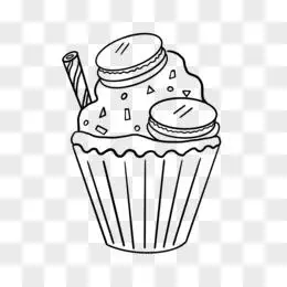卡通简笔画甜点蛋糕免抠元素