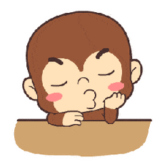 小猴子托下巴红脸蛋噘嘴gif动图_动态图_表情包下载_soogif