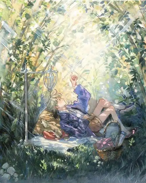 水彩 插画|用左手画画的小姐姐 爱画治愈温暖的小小少年