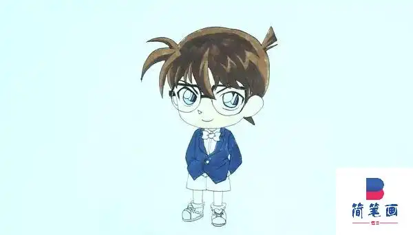 手绘q版柯南简笔画