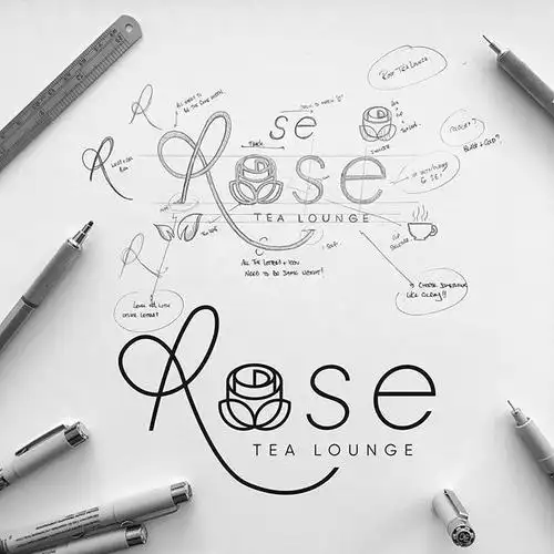 logo设计的手绘图