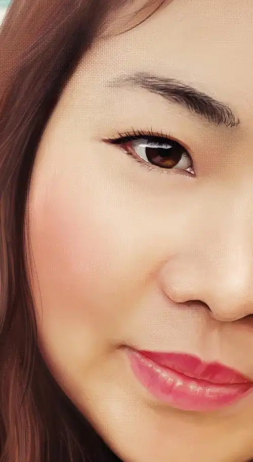 ps绘制人物肖像画,模仿的油画质感.