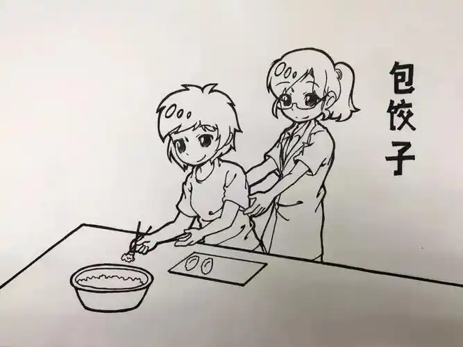 包饺子的简笔画包饺子的简笔画图片
