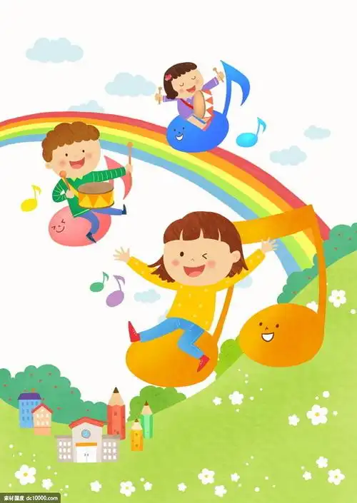 手绘卡通儿童音乐学习海报