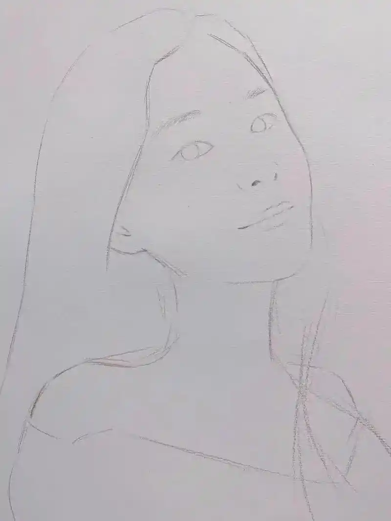 纯手绘彩铅画人物肖像定制可发图来画