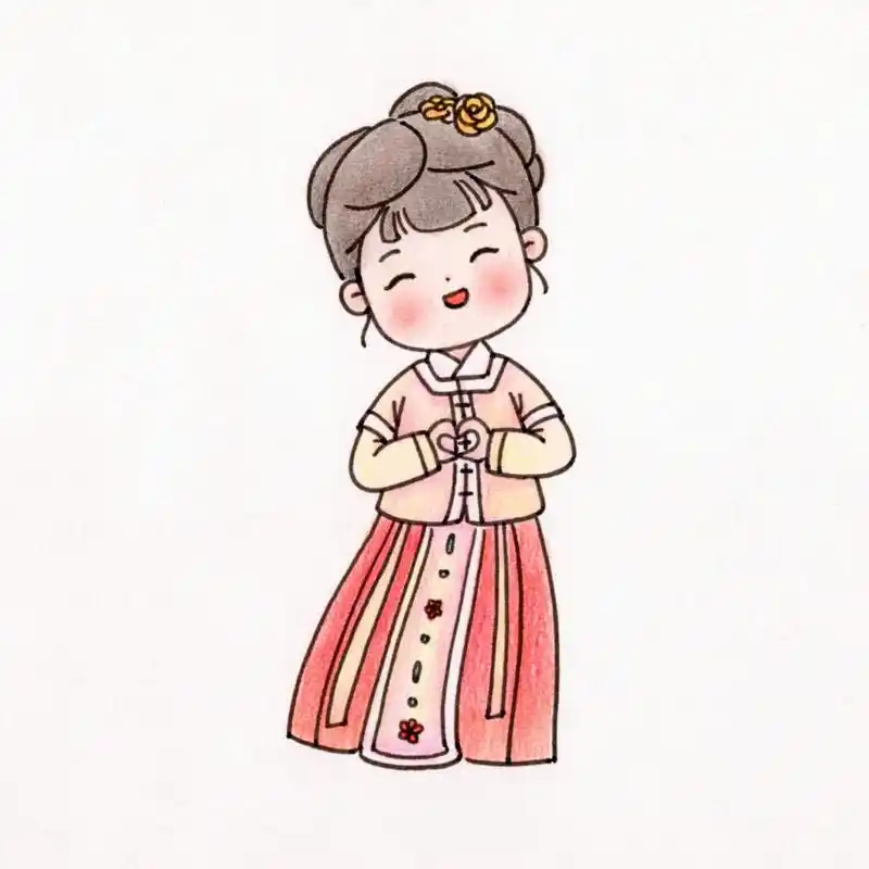 古风小人合集|简笔画|"幸得君心似我心" 又可以凑一波儿九图了,赶紧