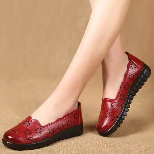 中老年人妇女鞋子春夏季40到50岁婆婆妈妈穿的皮鞋60老妈凉鞋41码