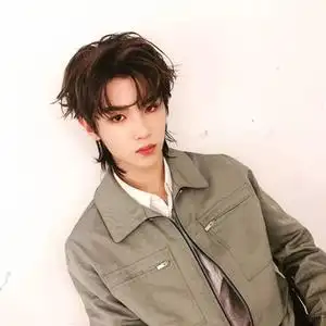 鲻鱼头假发男短发韩版帅气中分短直发狼尾头男士发型自然全头套式