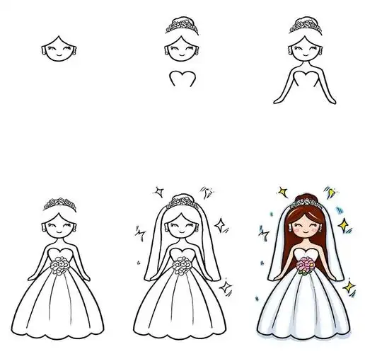 👰婚纱照简笔画🎨