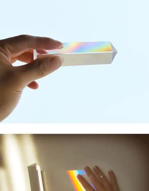 光学玻璃三棱镜彩虹拍照摄影道具彩虹学生儿童物理实验器材七色光三角