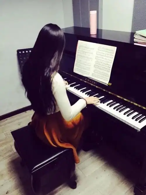 弹钢琴的背影优雅而哭泣.