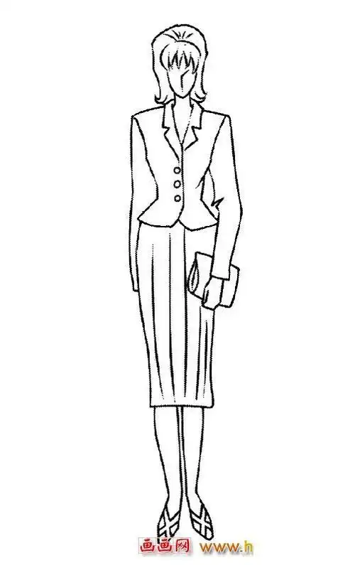 上班服装简笔画