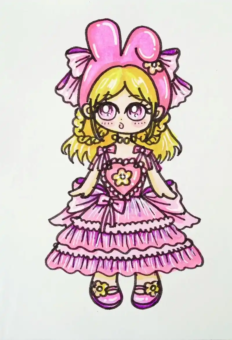 q版美乐蒂简笔画.一起来画q版美乐蒂萝莉!#画画 #简笔画 - 抖音